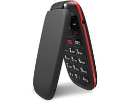 Senioren Mobiele Telefoon 4g - Senioren GSM - Zwart met rood