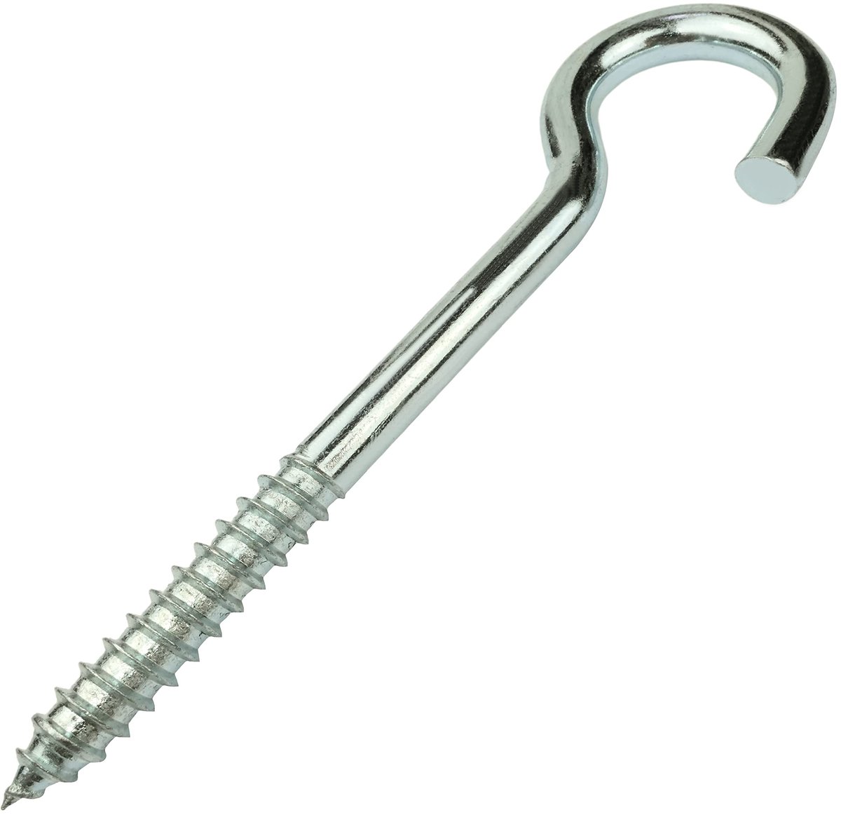 C58002 - Set van 5 haakankers - Ã˜10x100mm - Open haak met zelftappende schroef - Gegalvaniseerd staal - Kleur zilver