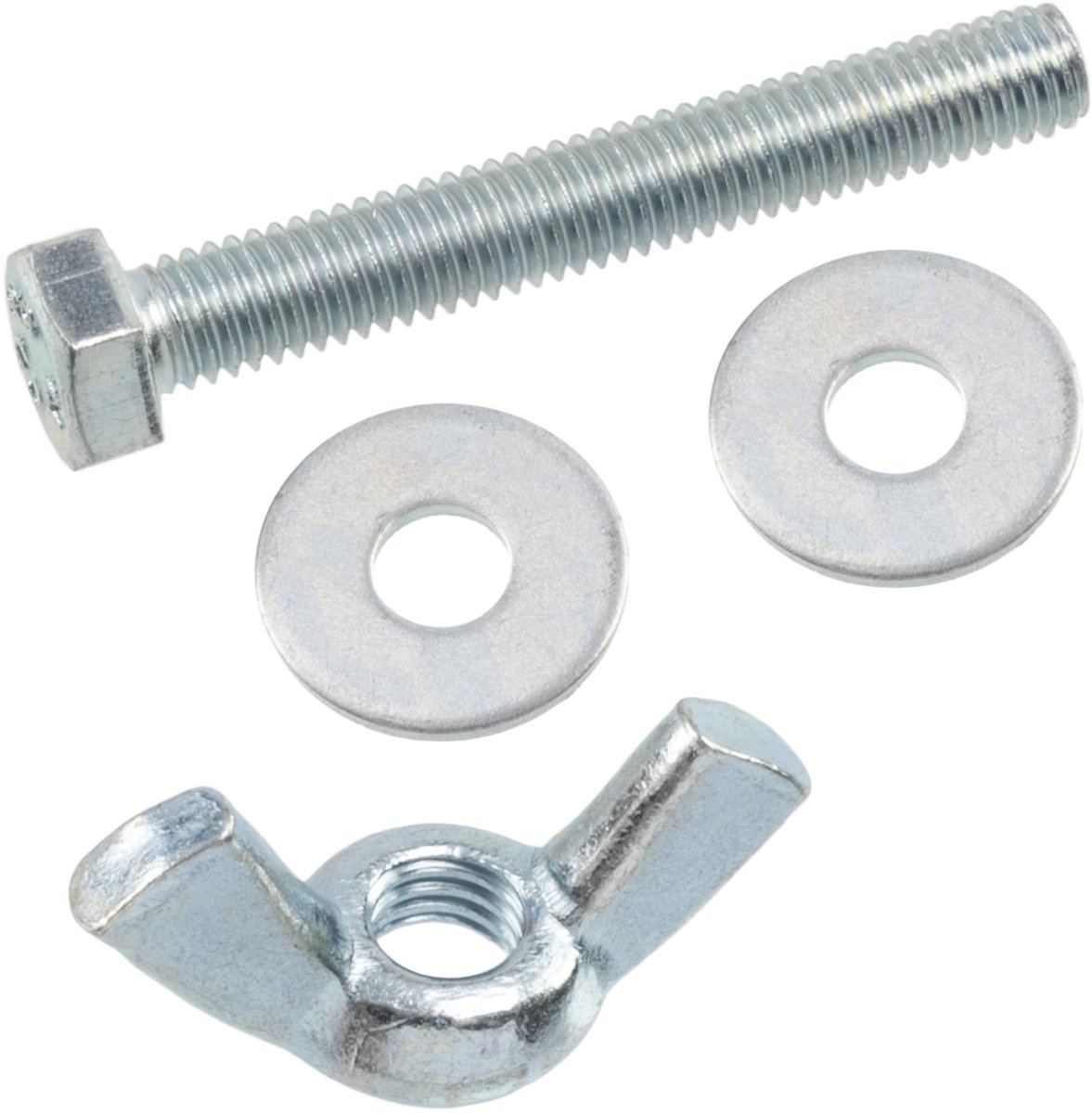 M5-Set van 25 vleugelmoeren + 50 brede vlakke ringen + 25 M5x35mm zeskantbouten - staal