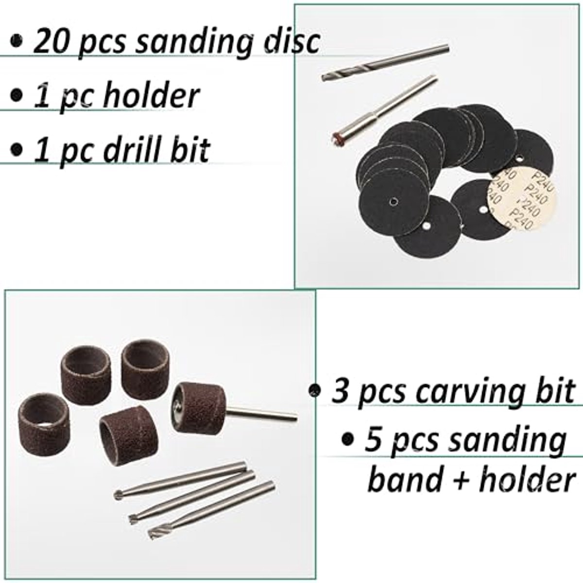 C77471 - 30-delig schuurset - Houten boorkop, schuurdisc en schuurpapier voor multifunctionele gereedschappen