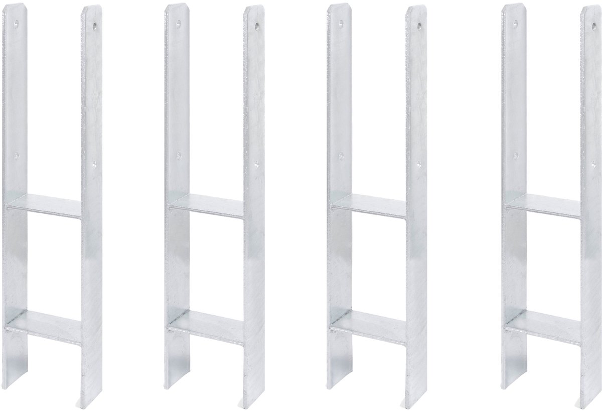 Alberts 4 x H-paaldrager, 111x600 mm, materiaaldikte 6 mm, diepte 60 mm, thermisch verzinkt