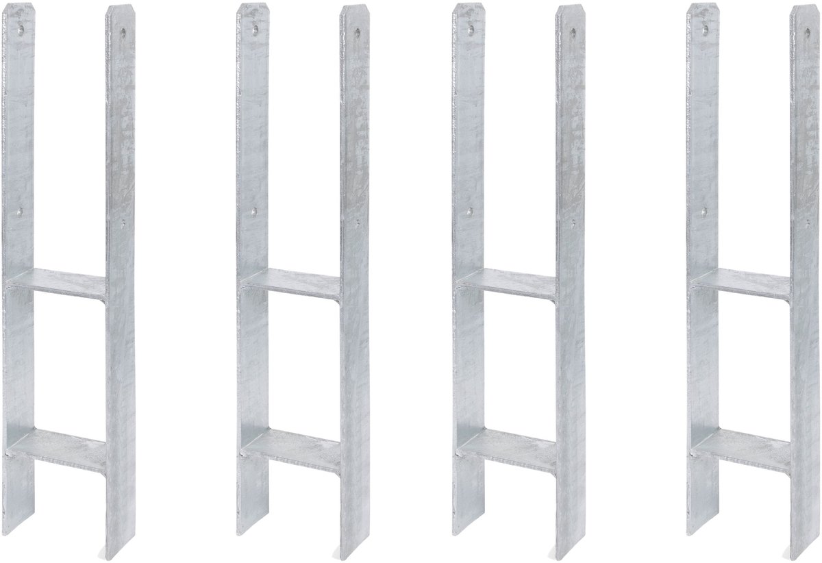 Alberts 4 x H-paaldrager, 116x600 mm, materiaaldikte 6 mm, diepte 60 mm, thermisch verzinkt