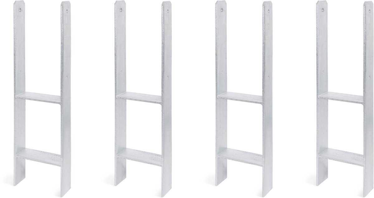 Alberts 4 x H-paaldrager, 141x600 mm, materiaaldikte 6 mm, diepte 60 mm, thermisch verzinkt
