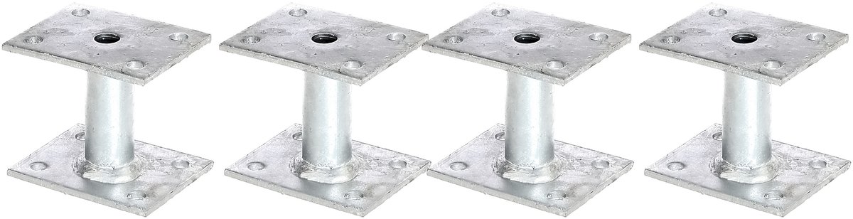 Alberts 4 x paaldrager, plaat 70x90 mm, buis-Ø 27 mm, thermisch verzinkt, voor opschroeven