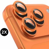 2x Camera Lens Screen Protector geschikt voor iPhone 17 Pro / 17 Pro Max Camera Lens Screen Protector - Kosmisch Oranje - Screenprotector - Camera Protector geschikt voor iPhone 17 Pro / iPhone 17 Pro Max Lens protector - Gehard Glas
