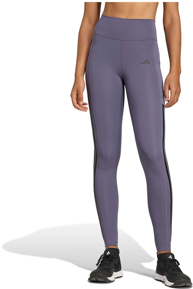 Adidas Optime 3 Stripes Full Length Leggings Regular Vrouw Preloved Violet