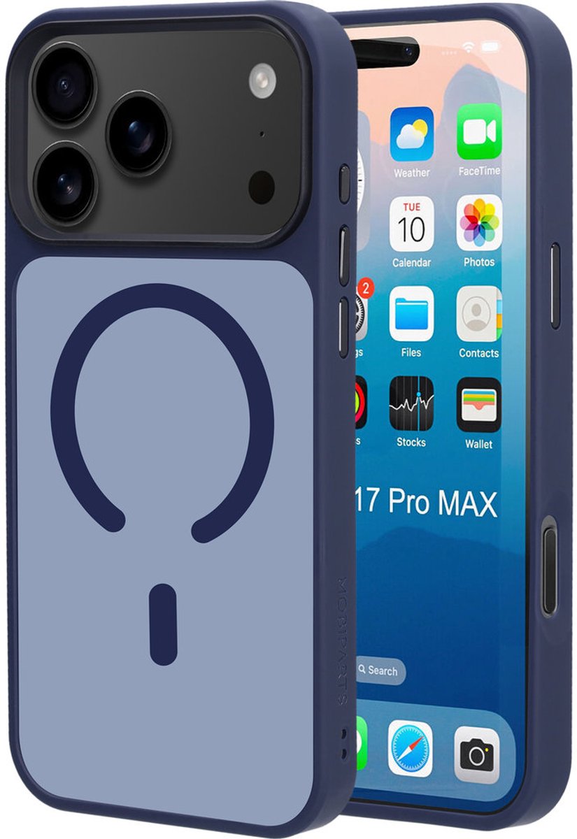 Mobiparts hoesje geschikt voor Apple iPhone 17 Pro Max - Hardcover - MagSafe - Blauw