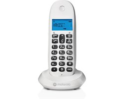Motorola C1001CBW+ - DECT digitale draadloze telefoon - Gespreksblokkering, nummerweergave, handsfree, telefoonboek voor 50 nummers, verlicht display - Wit