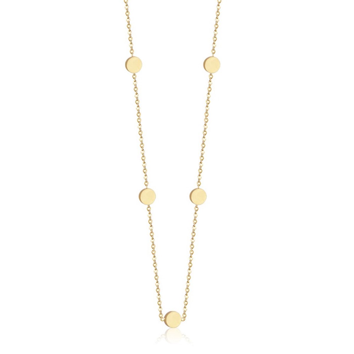 Cilla Jewels dames ketting Edelstaal verguldkleurig Muntjes