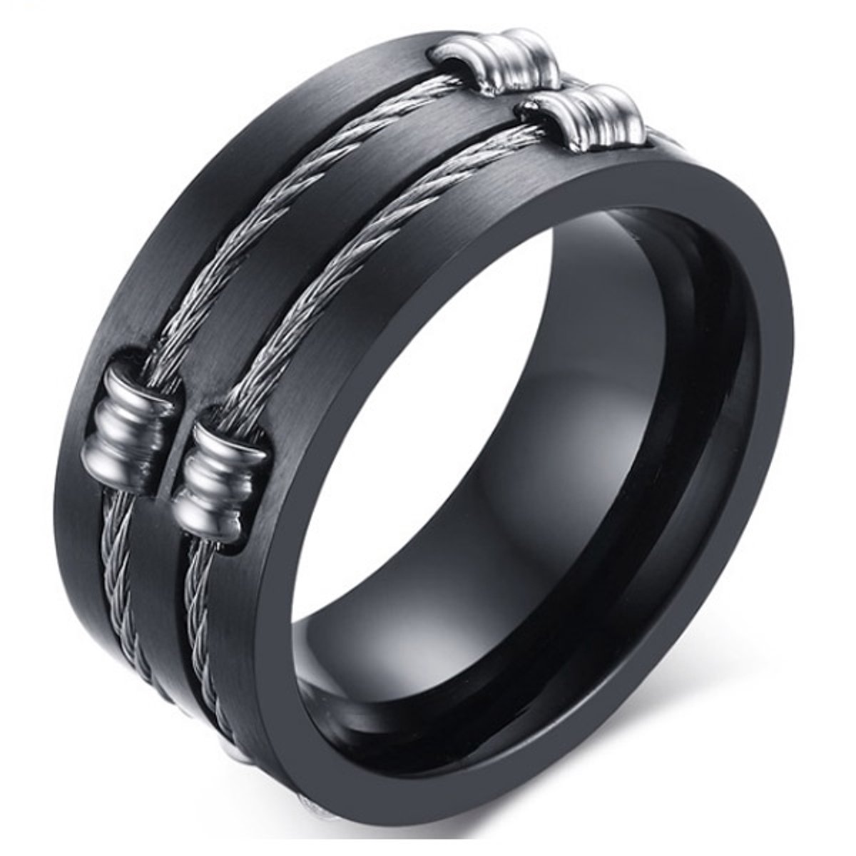 Zwarte stalen kabel ring-20mm
