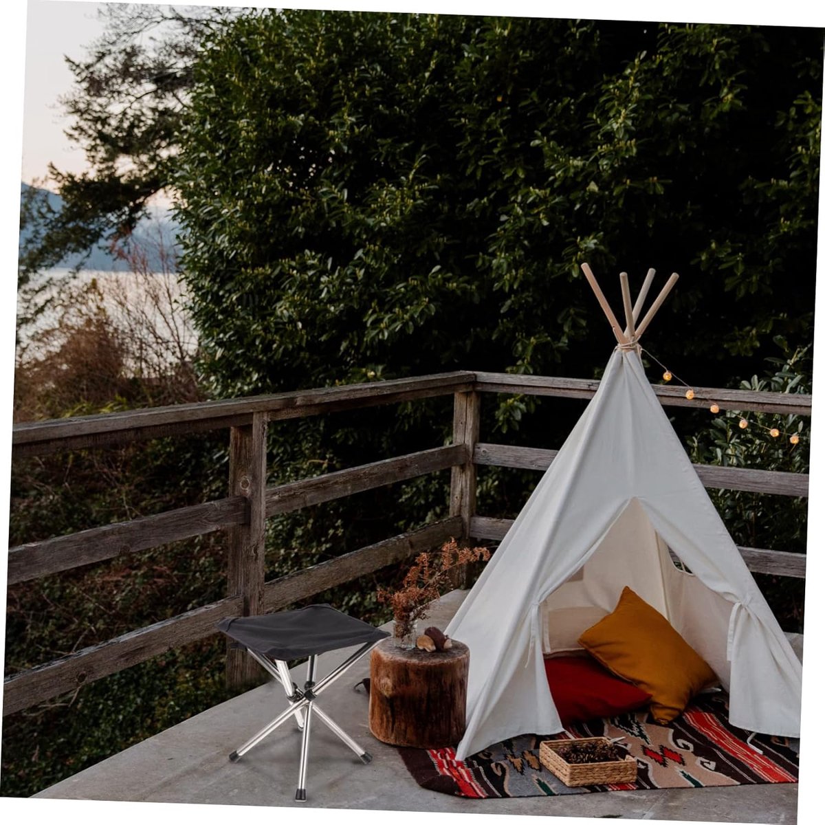 Opvouwbare ontlasting - Campingstoel - Strandstoel - Vouwstoel - Kampeerstoel - Wandelkruk - Opvouwbaar picknicken Stoeltje - Reiskruk - Met Draagtas - Draagbaar - Tot 125kg - Zwart - RVS en Oxford doek - 27*27*30 cm — cadeau in Sport & Outdoor - foto 4