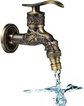 HOMEKIT Dubbele Waterkraan Van Messing - Vorstbestendige Tuinkraan Met 2 Uitgangen, Incl. Bevestigingsmateriaal, Geschikt Voor Tuinslang En Schroefdraad