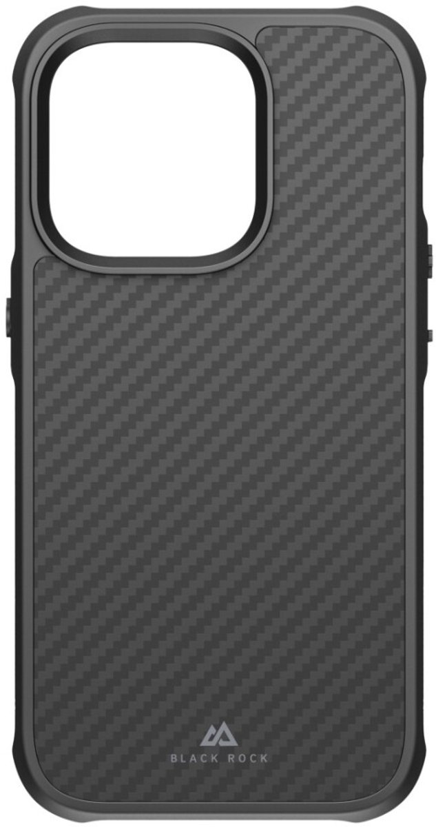 Black Rock Robust Carbon Cover Voor Apple Iphone 14 Pro Zwart