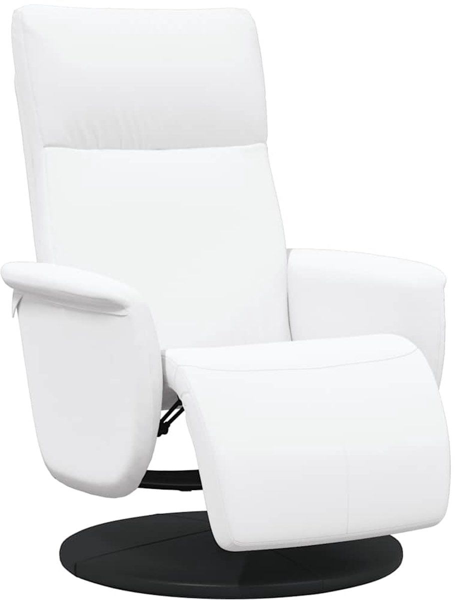 vidaXL Fauteuil - verstelbaar - met - voetensteun - kunstleer - wit