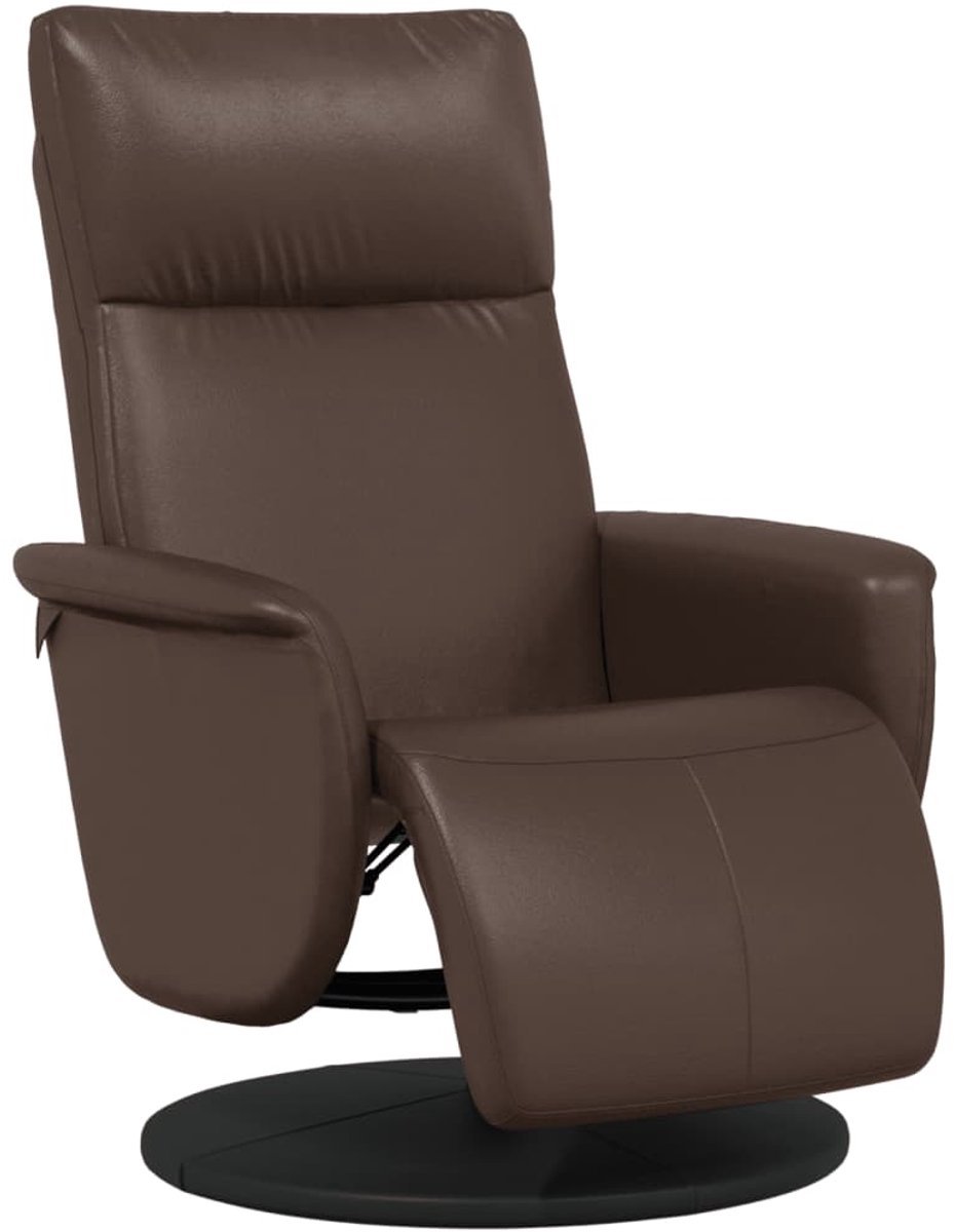 vidaXL Fauteuil - verstelbaar - met - voetensteun - kunstleer - bruin