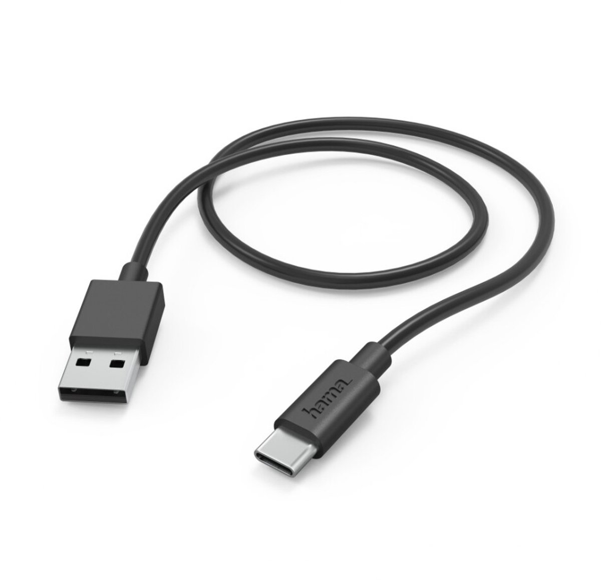 Hama USB-A naar USB-C kabel - USB-C oplaadkabel- Geschikt voor Smartphone en Tablet - 1 meter - Zwart