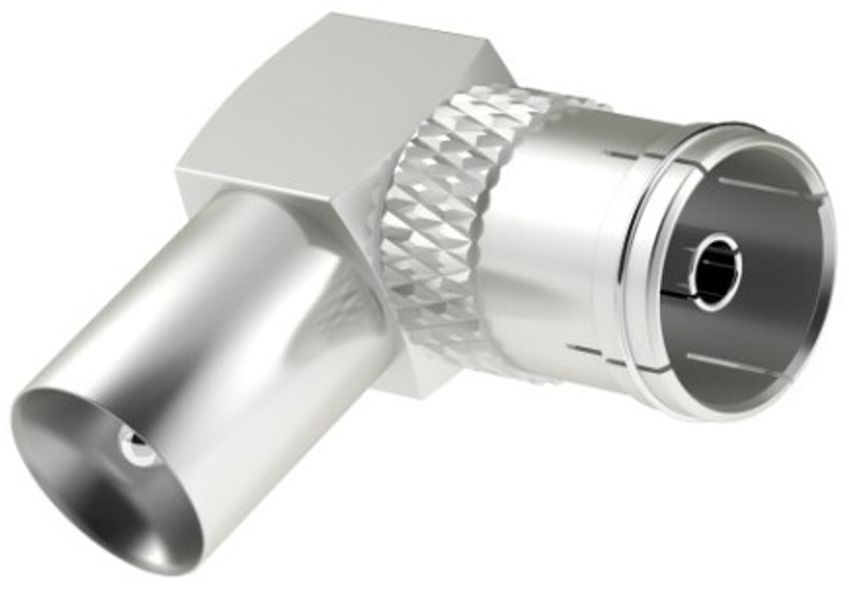 Hama Antennekabel-adapter Coax-stekker - Coax-koppeling 90°