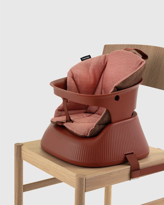 Hannie - Draagbare Kinderstoel en Stoelverhoger Mahogany Red - Meegroei van 6 Maanden tot 5 Jaar - Inclusief Zitje en Draagtas van Merkloos — afbeelding 4