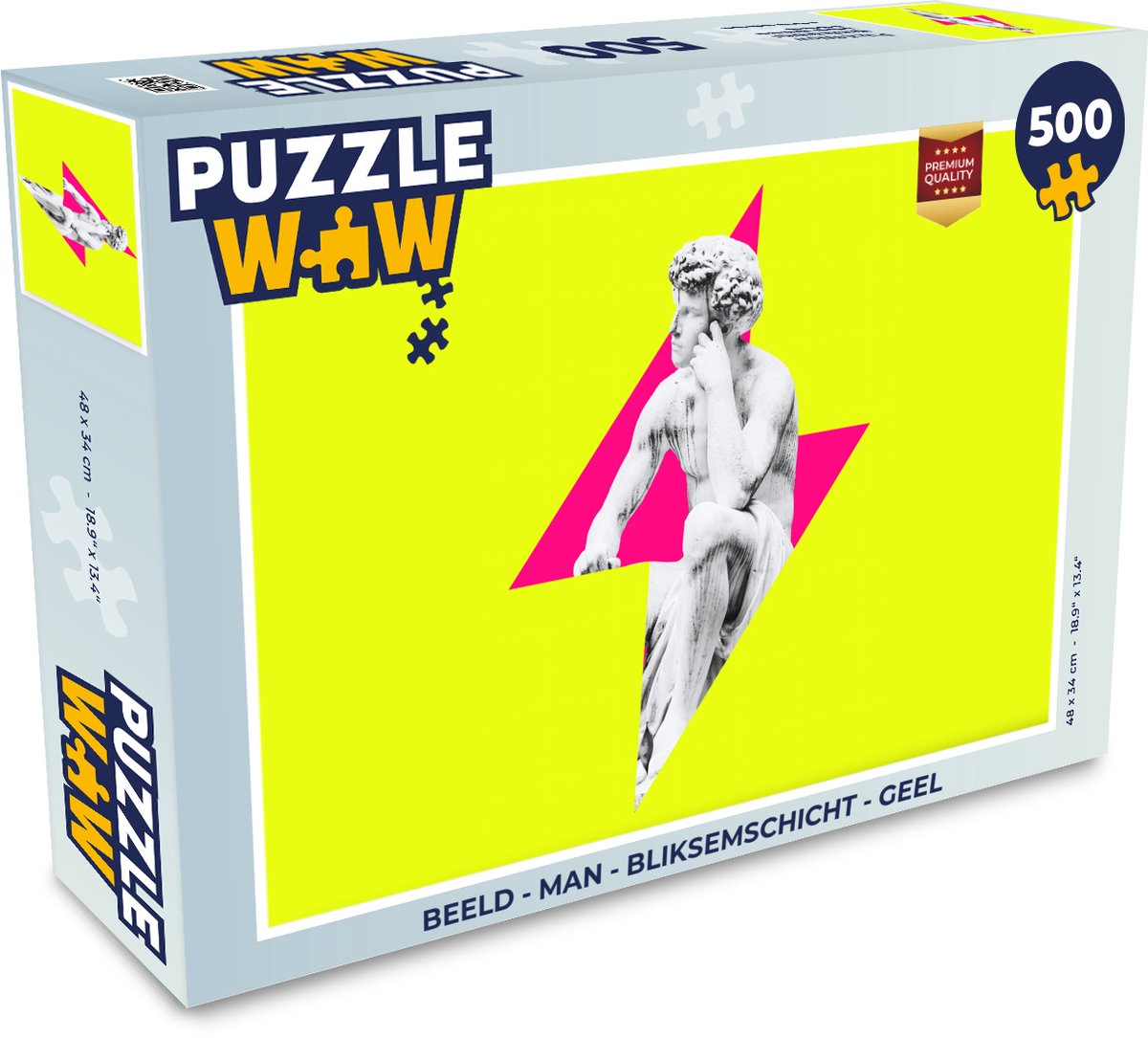 Puzzel Beeld - Man - Bliksemschicht - Geel - Legpuzzel - Puzzel 500 stukjes
