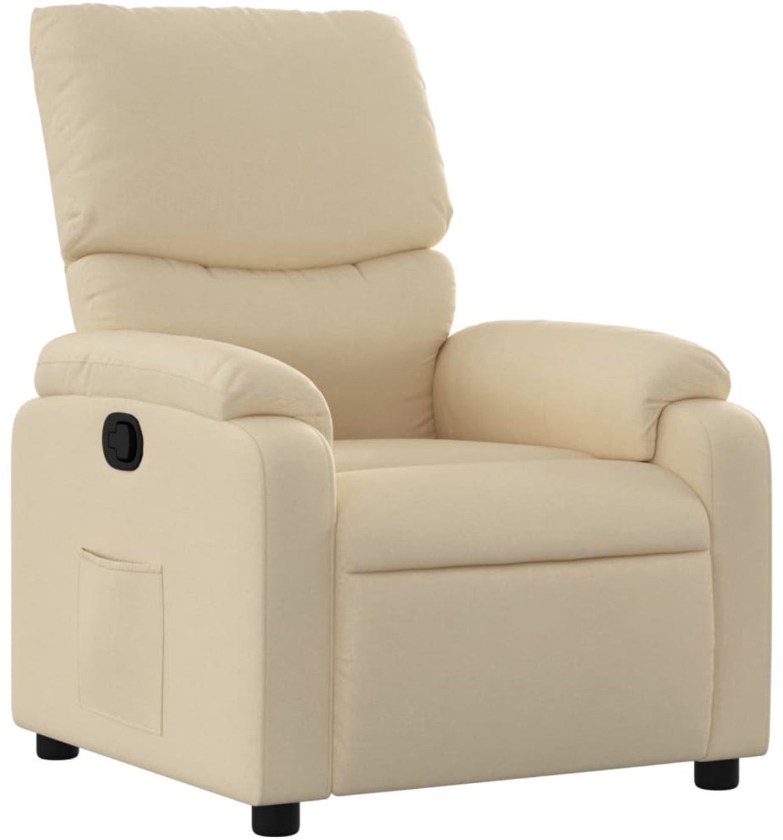 vidaXL Fauteuil - verstelbaar - stof - crèmekleurig