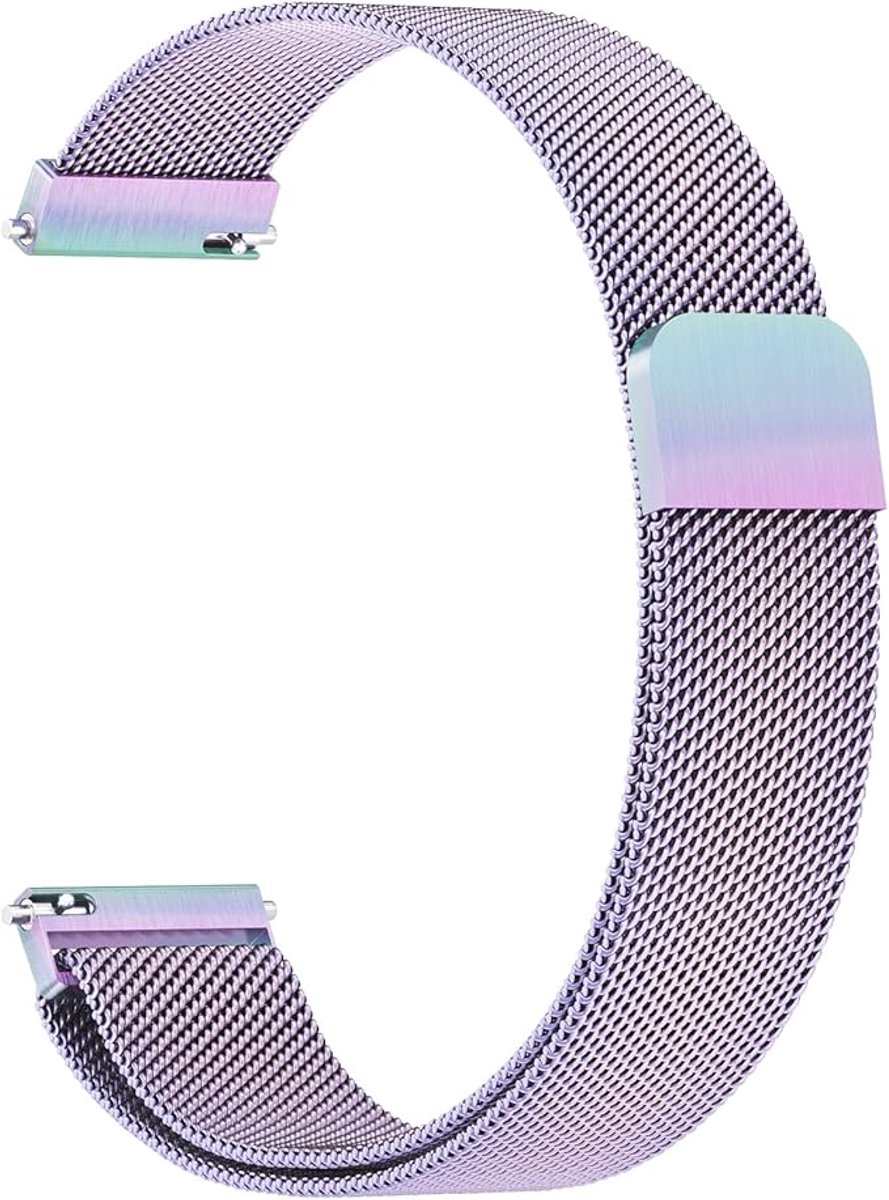 Armband voor Garmin Vivoactive 4S/Venu 3S/Venu 2S/Vivomove 3S armband voor dames en heren, 18 mm roestvrij staal, mesh, metalen reservearmband voor Garmin Forerunner 255S/265S