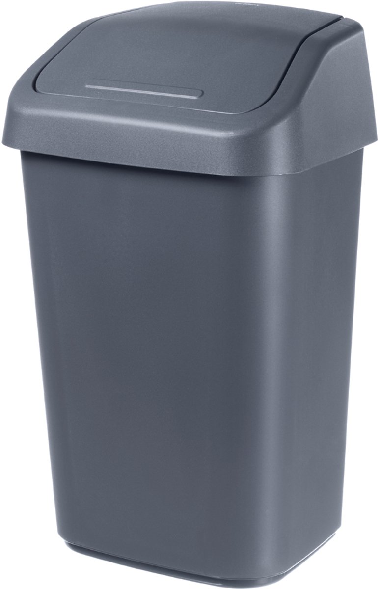 orthex afvalbak met swingdeksel, 10 liter, donkergrijs