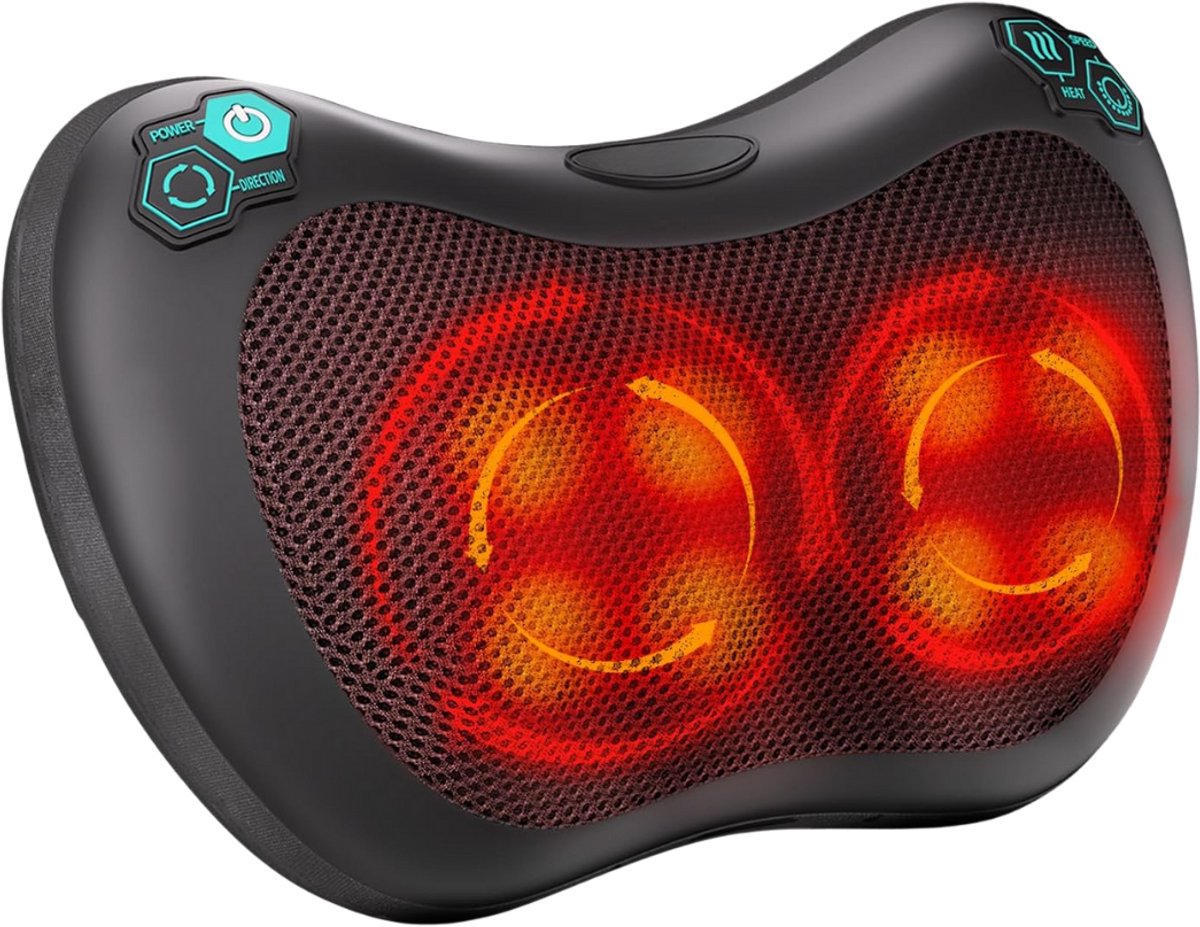 ZRSS® Shiatsu Massagekussen - Elektrisch Nekmassage Apparaat - Nek, Schouder, en Rug - 8 Knooppunten