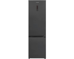 Heinner HCNF-HM377INVDGHC Koel-vriescombinatie 377 L – No Frost – Inverter – Touch Display – InoxCool Technologie – Houten Wijnrek – Donkergrijs – 5 Jaar Garantie