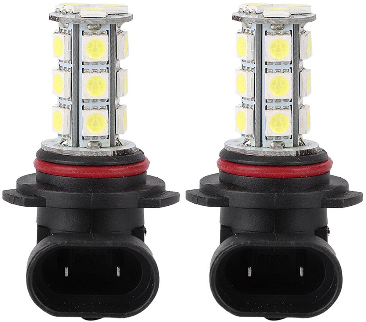 2x HB3 9005 LED Koplampen - 18SMD 5050 - Wit - 12V