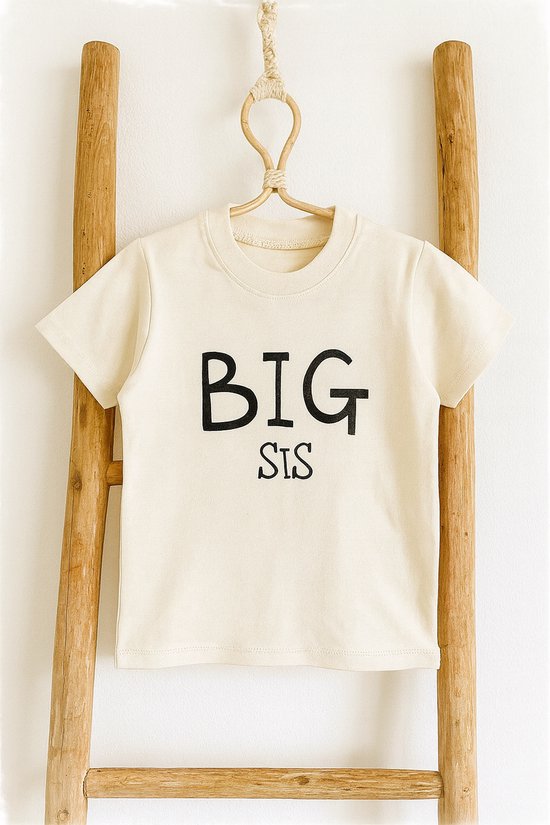T-shirt BIG SIS - Paix - Annonce grossesse - Grande soeur - taille 12-18 mois