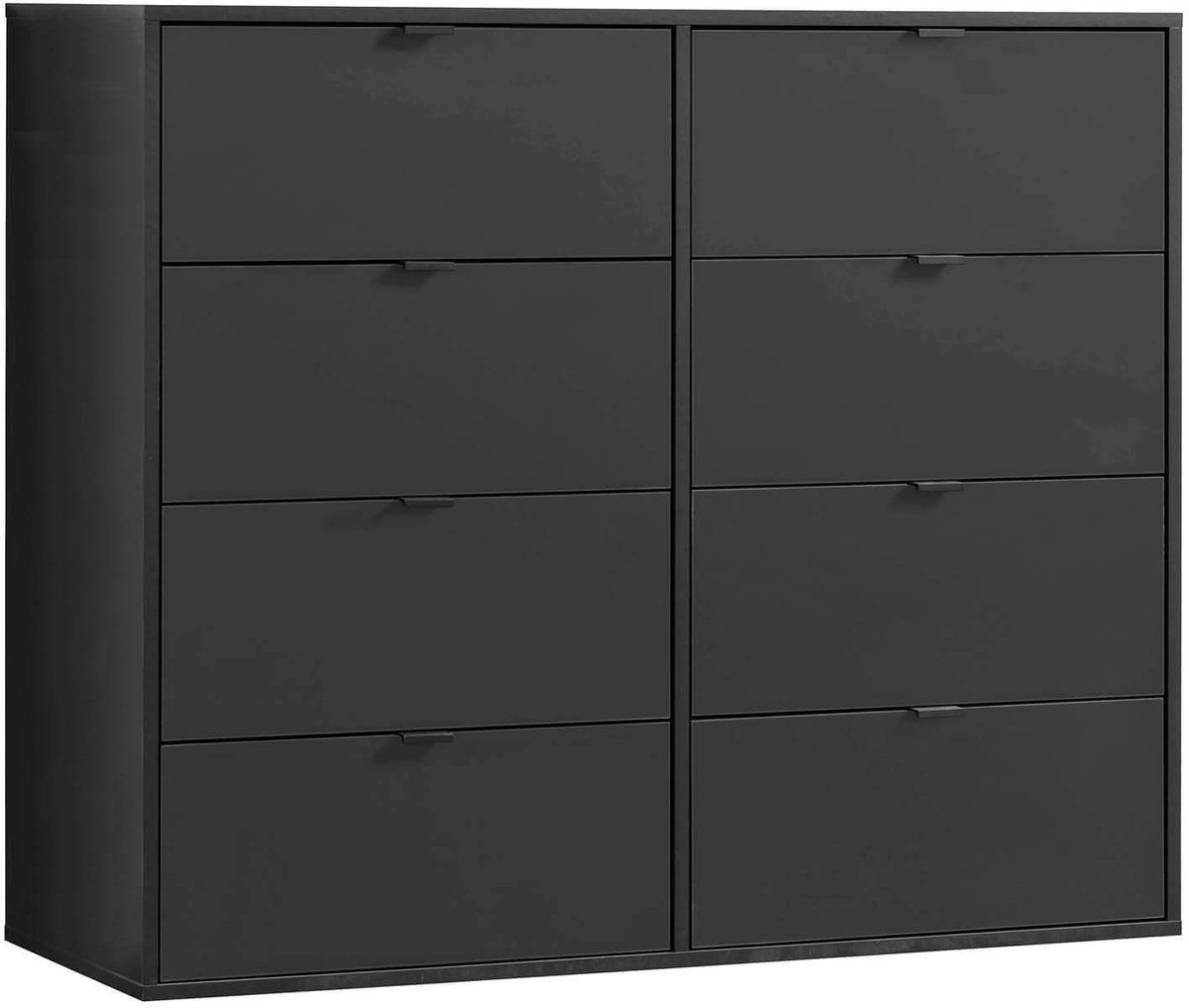 mokebo commode 'Die Stilvolle' (110x95x40cm) sideboard, voor slaapkamer, hal & kinderkamer met 8 houten lades in zwart antraciet