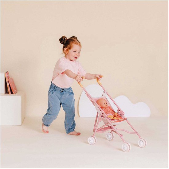 Perfeclan Poussette Pliable Bébé 54,6 Cm – Métal, Auvent, Simulation, Jouet éducatif, Cadeau Fille, Portable