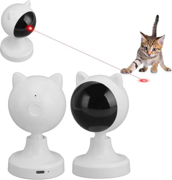 PetSafe Multilaserlichtspeelgoed, dubbele laser voor katten, maten alle rassen, geïntegreerde timer van 15 minuten, 4 AA-batterijen nodig, wit PetSafe Multilaserlichtspeelgoed, dubbele laser voor katten, maten alle rassen, geïntegreerde timer van 15 minuten, 4 AA-batterijen nodig, wit