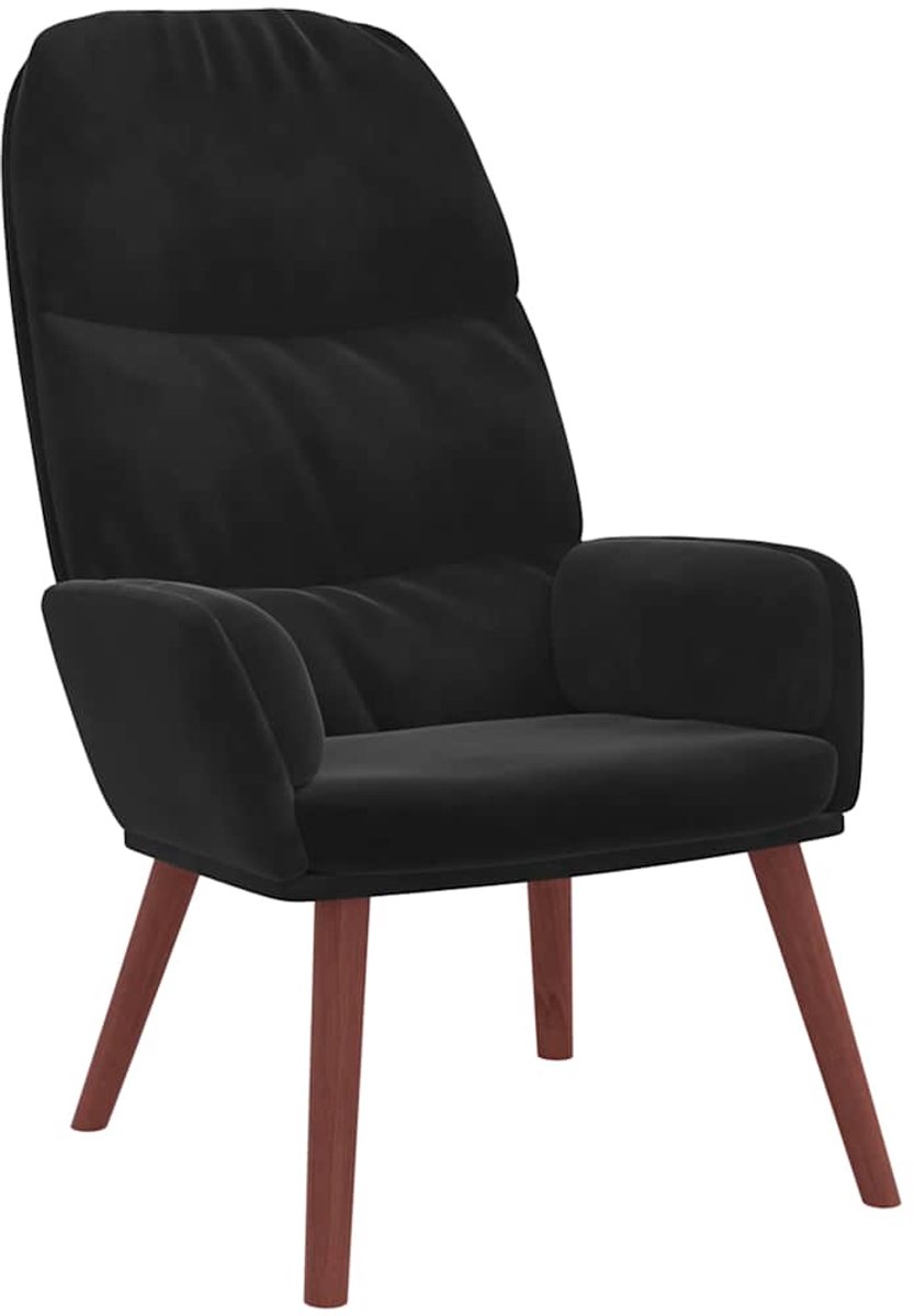 vidaXL Relaxstoel - fluweel - zwart