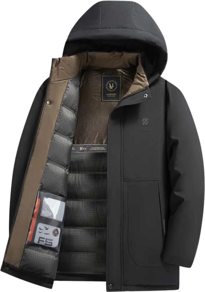 Bovista Winterjas Heren Parka Winter Jas Volwassen Stijlvol Zwart