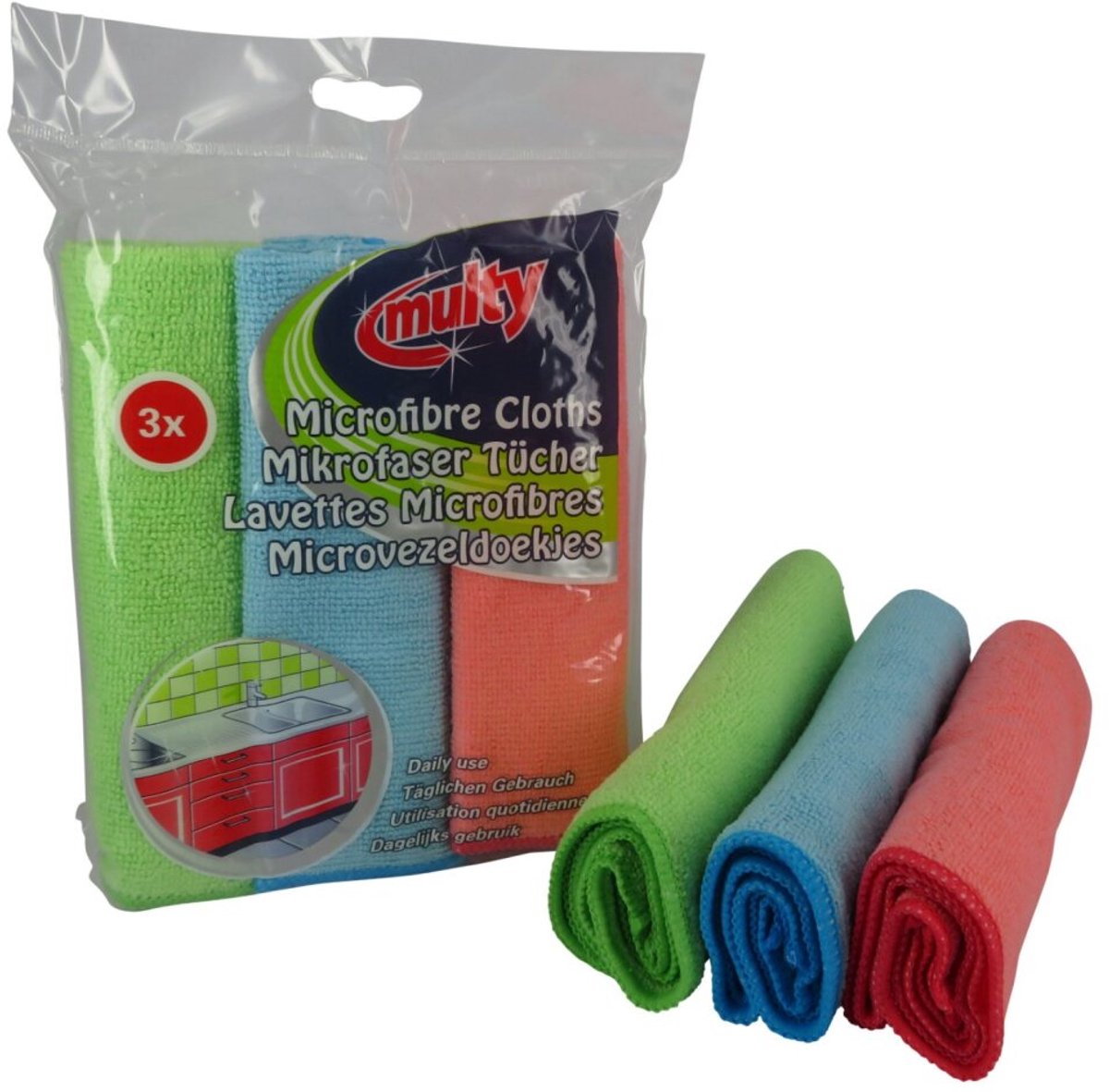 Multy Microvezeldoeken 35x35cm 250gr/m2 pak a 3 stuks