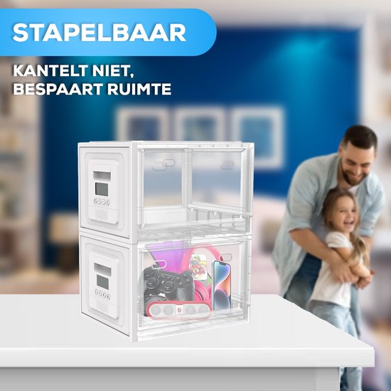 Fleau Home Telefoonkluis met Tijdslot - XXL - Focus Box - Phone Safe - Zelfdiscipline/ Verslaving - Telefoon Kluis - Stoppen met roken - Nieuwste ontwerp - Wit