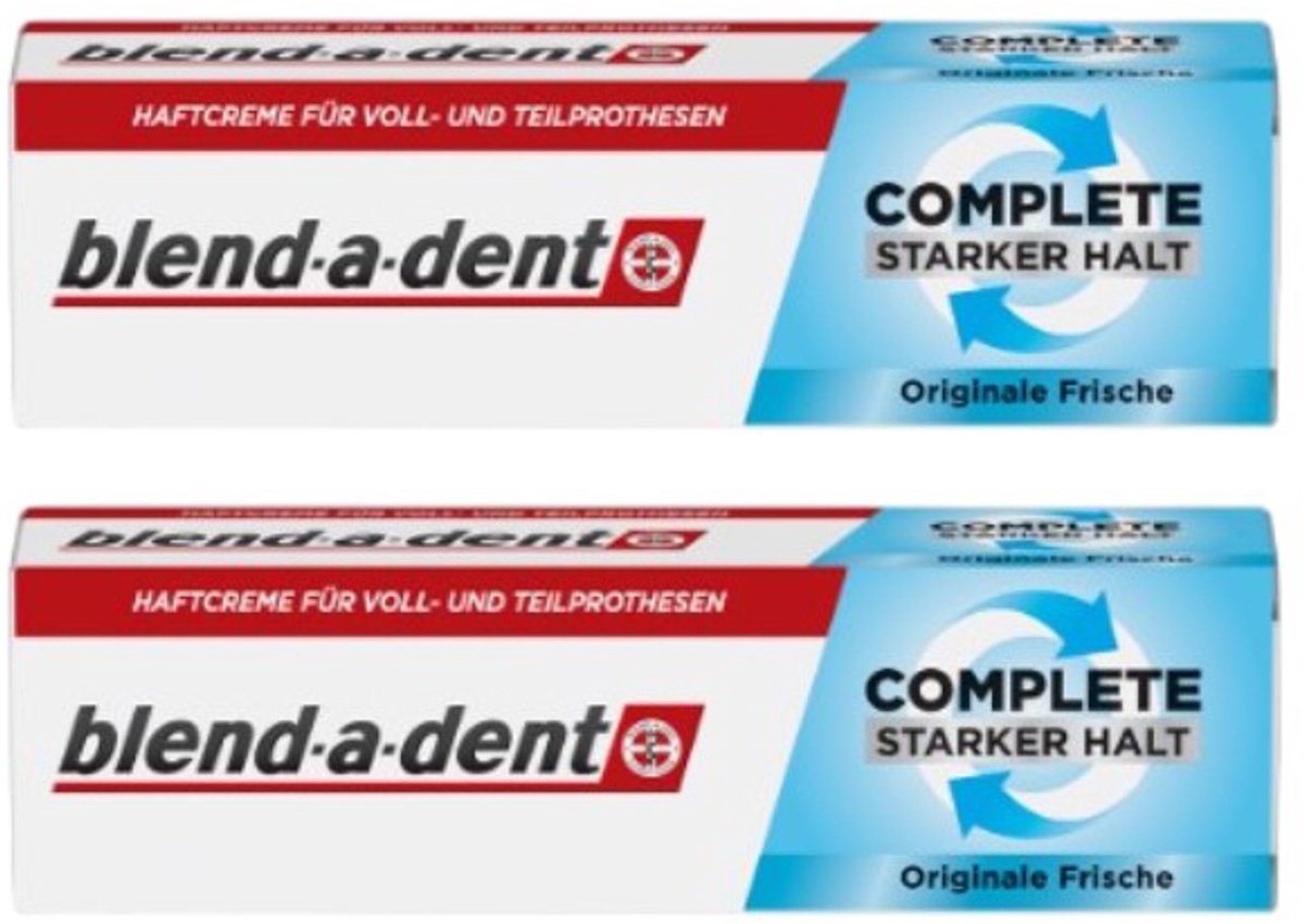 Blend-a-dent - Super kleefcrème - voor gebit en deelprothese - Voordeelset a 2 stuks a 47 gram!!