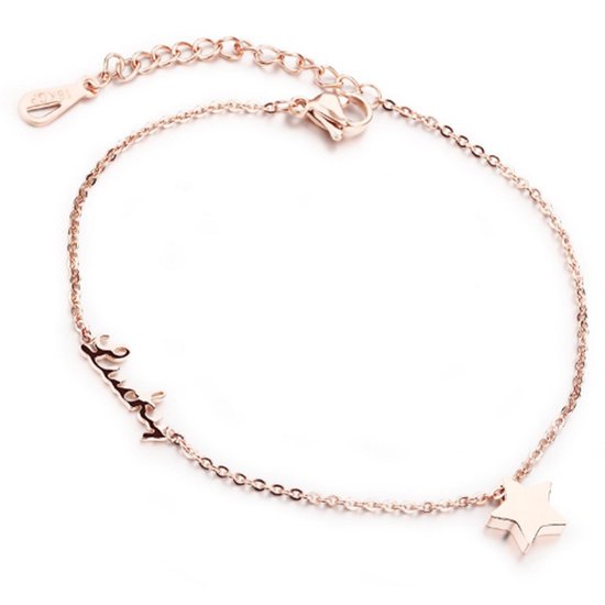 Cilla Jewels enkelband Lucky Star Rose Goud