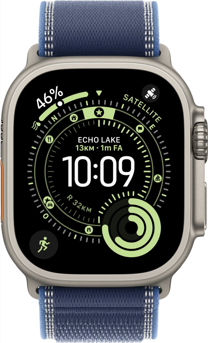 Apple Watch Ultra 3 gps + Cellular - 49mm natural Titanium Case - Blue/bright Blue Trail Loop M/l Smartwatch Natural