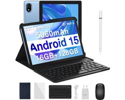 Doogee U10 - Tablet - 16GB RAM+ 128GB ROM (2TB TF) - 10,1 inch - Face ID - 5060 mAh - Android 15.0 - WiFi 6 - Met toetsenbord Mouse - Blauw