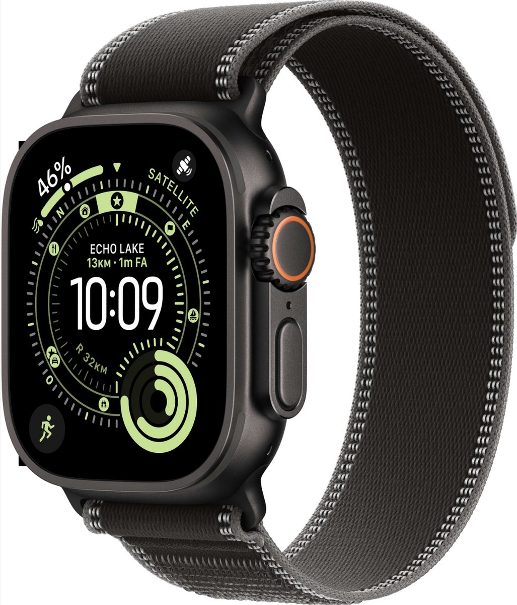 Apple Watch Ultra 3 gps + Cellular - 49mm black Titanium Case - Black/charcoal Trail Loop M/l Smartwatch Black
