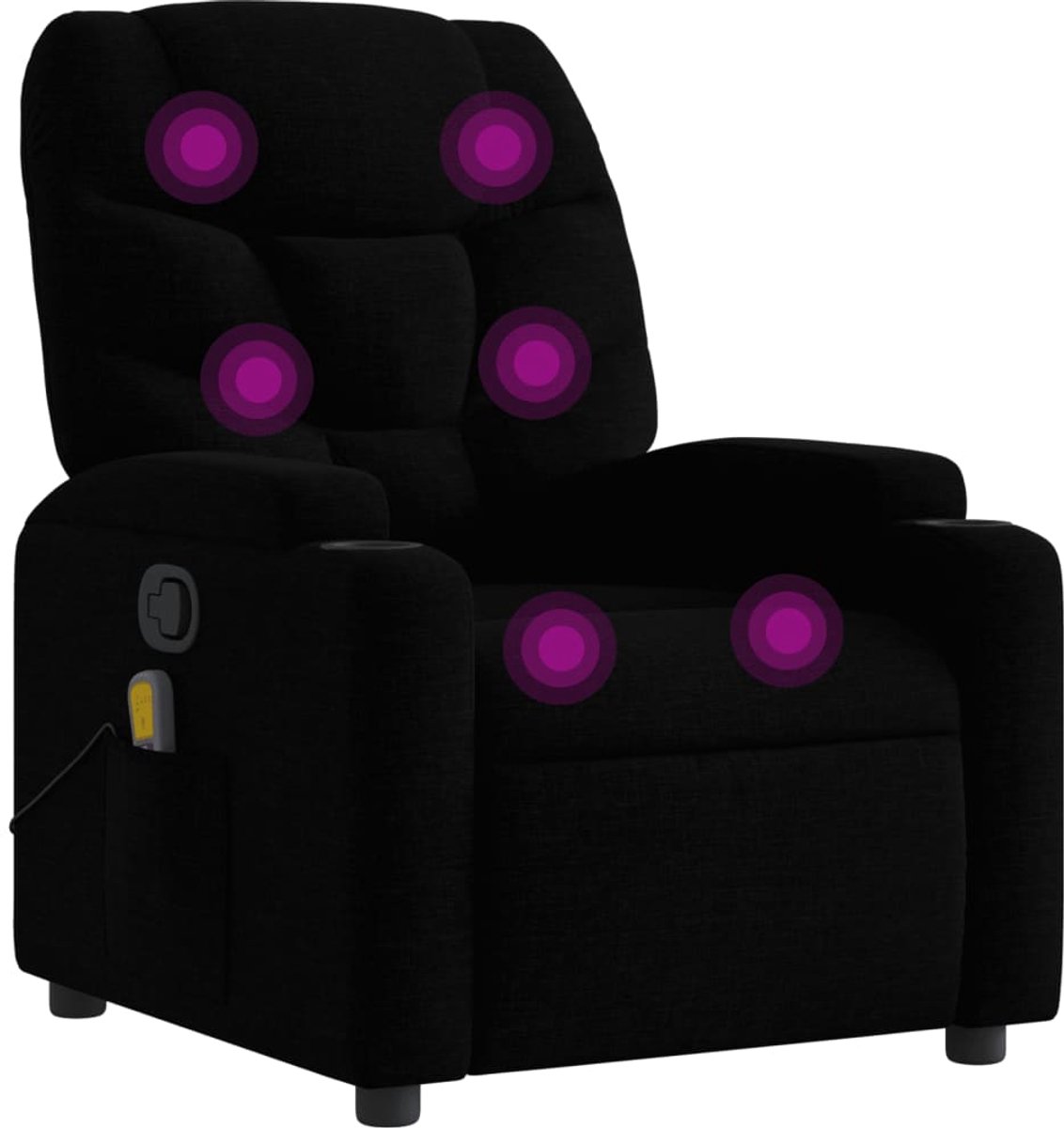 vidaXL Massagestoel - met - zwarte - stof