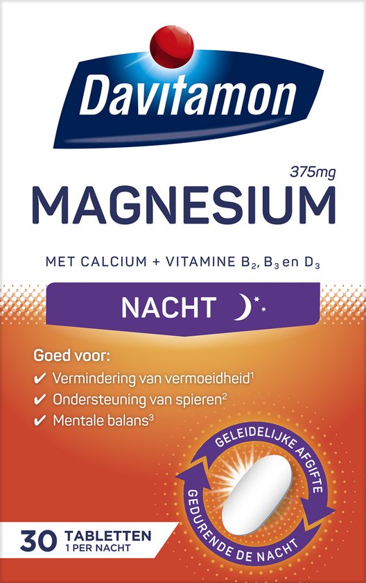Davitamon Magnesium Tabletten - Goede Nachtrust - Magnesium - 30 stuks - Voedingssupplement