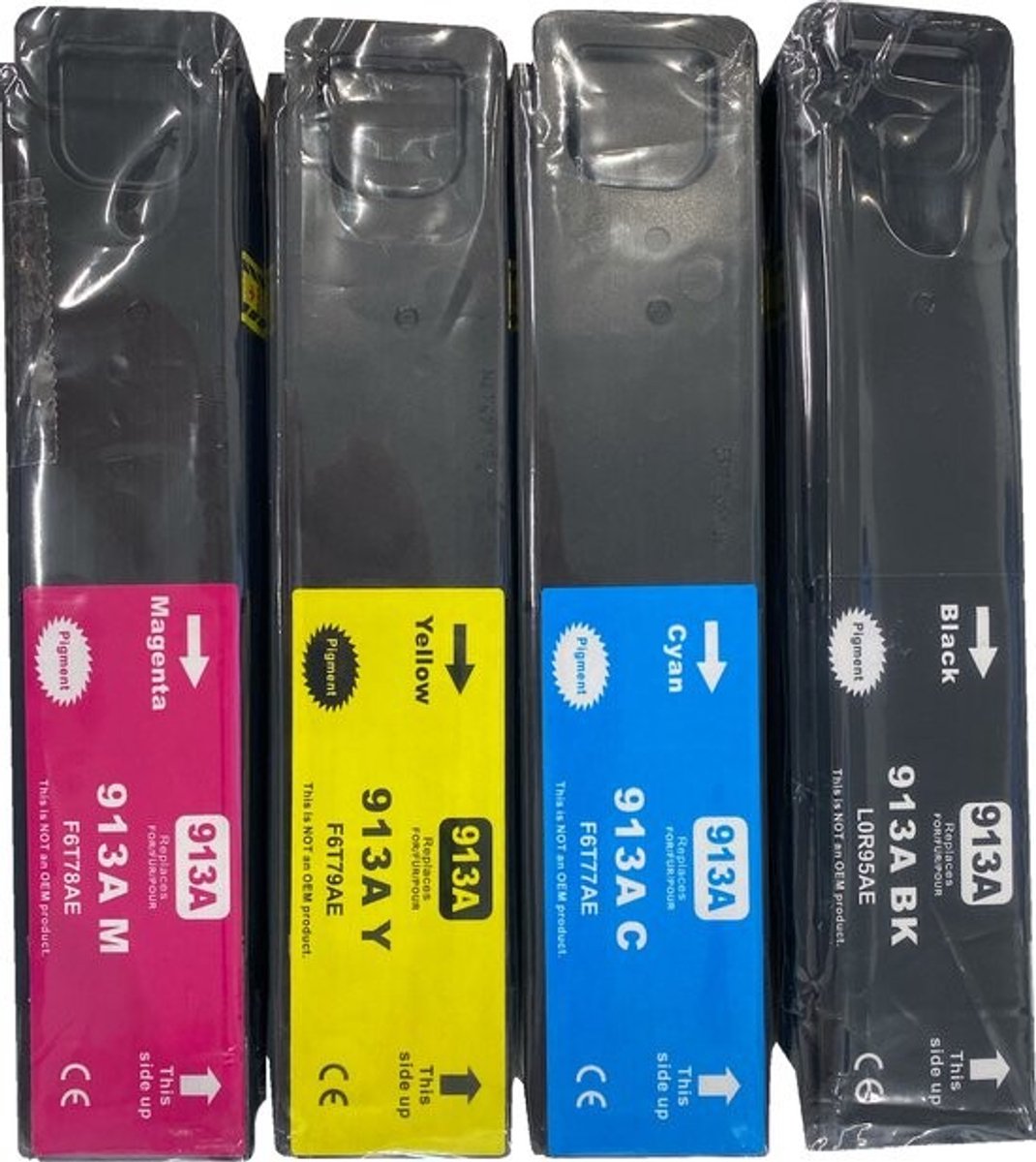HP 913A - Zwart + Alle Kleuren Huismerk inktcartridges Set PageWide Pro series 352dw - 377dw - 452dwt - 477d - 577