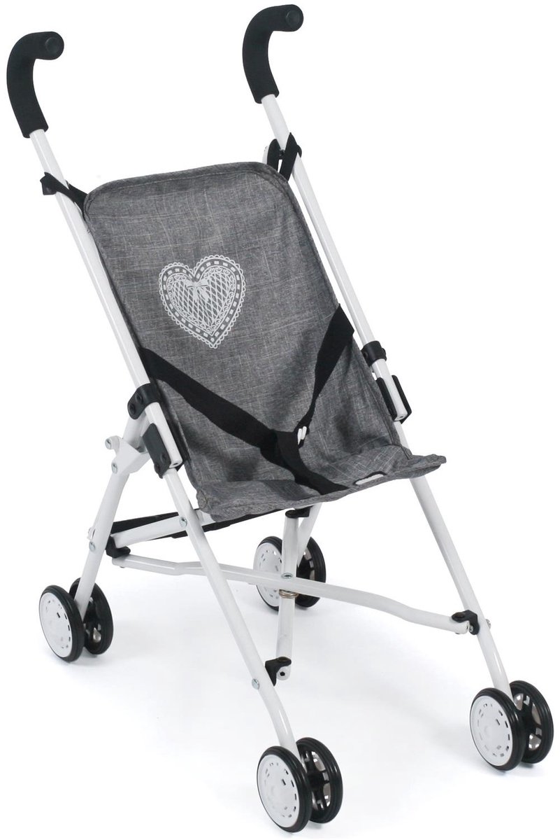 Bol.com Bayer Chic 2000 - Mini-Poppenbuggy Roma - Grey Jeans aanbieding