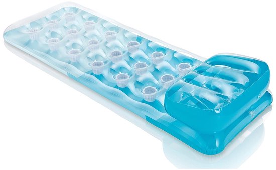 Luchtmatras 18-Pocket fashion mats 188cm x 71cm - Intex Opblaasbaar - Drijvend Zwembad Speelgoed - Drijvende - Ligbed