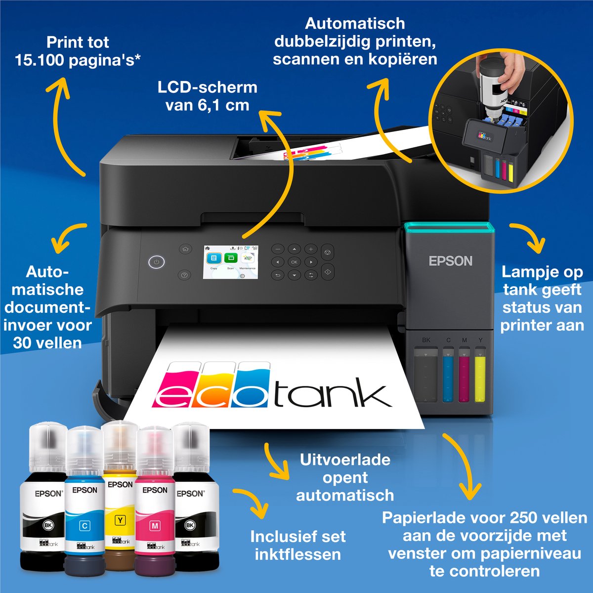 Epson EcoTank ET-3950 - All-in-One Inkttank Printer - Zwart — afbeelding 4