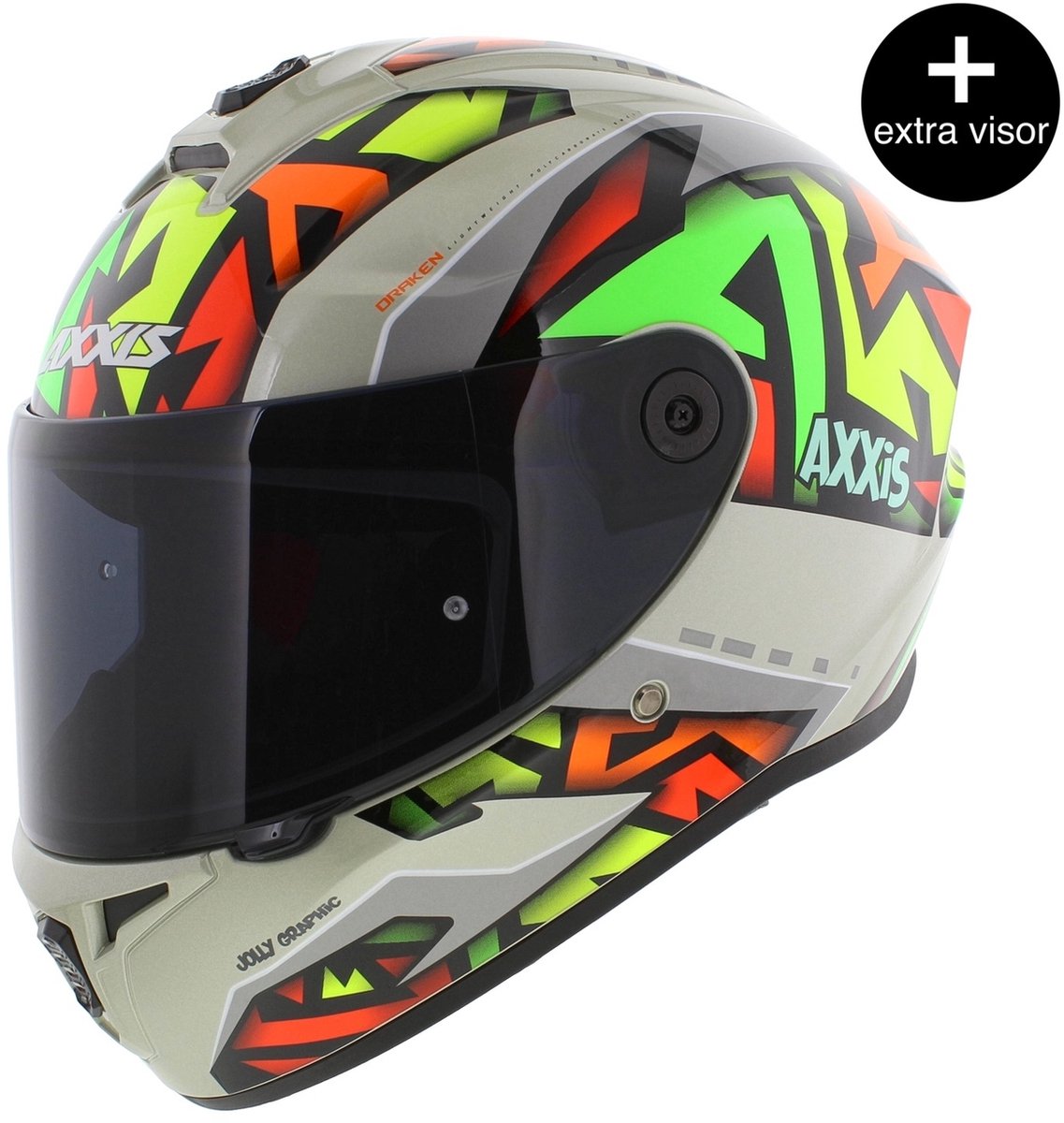 Axxis Draken S helm Jolly glans grijs