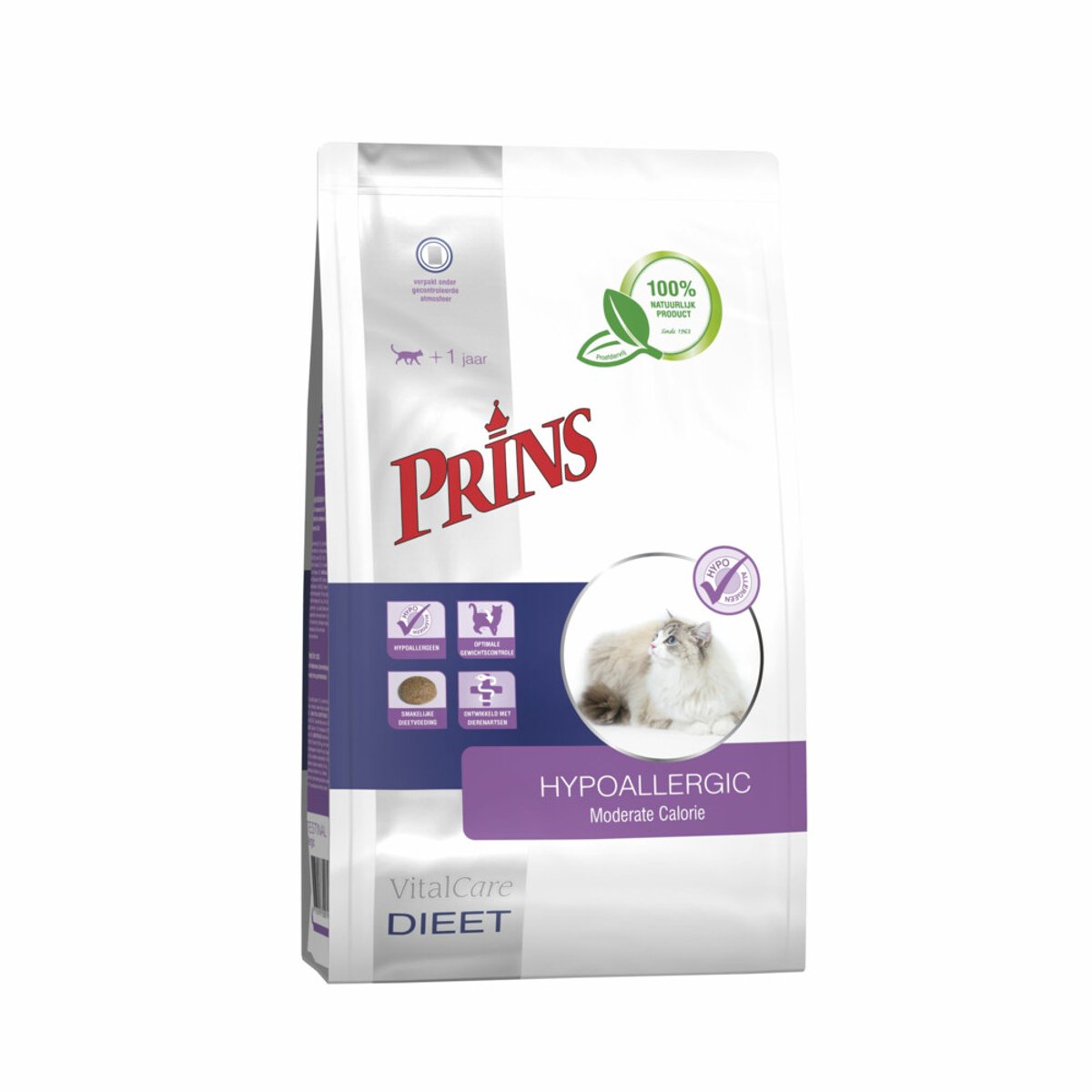 Prins - VitalCare - Veterinary Diet Hypoallergic Moderate Calorie - Kattenvoer 2 x 5kg